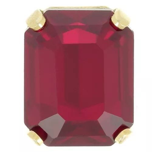10x8mm Aurora set crystaAl 4610 Step Cut Octagon - Gold Tone - Ruby x1