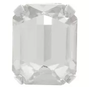 10x8mm Aurora set crystaAl 4610 Step Cut Octagon - Silver Tone - Crystal x1