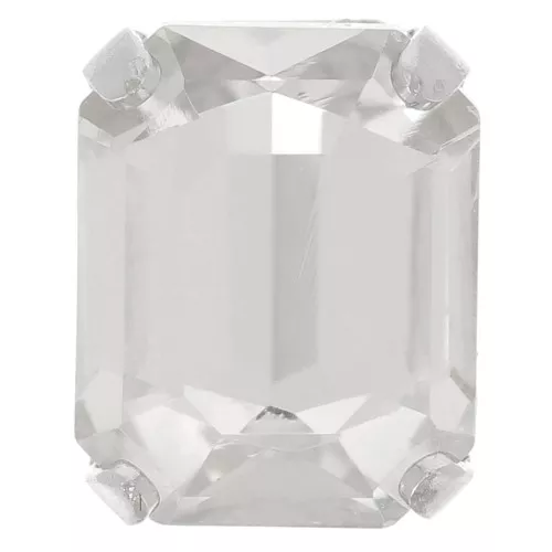 10x8mm Aurora set crystaAl 4610 Step Cut Octagon - Silver Tone - Crystal x1