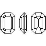 10x8mm Aurora set crystaAl 4610 Step Cut Octagon - Silver Tone - Crystal x1