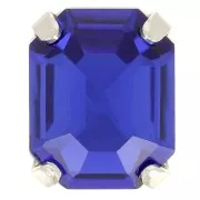 10x8mm Aurora set crystaAl 4610 Step Cut Octagon - Silver Tone - Capri Blue x1