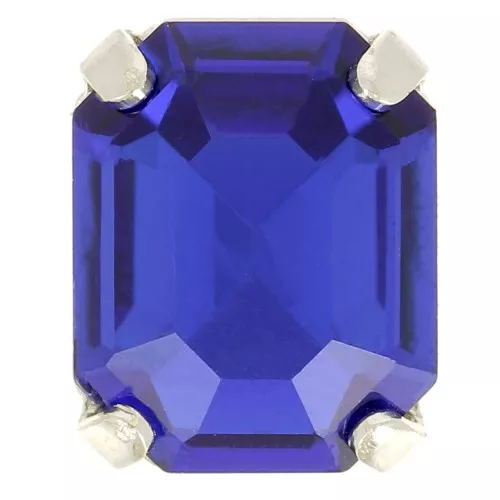 10x8mm Aurora set crystaAl 4610 Step Cut Octagon - Silver Tone - Capri Blue x1