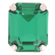 10x8mm Aurora set crystaAl 4610 Step Cut Octagon - Silver Tone - Emerald x1|raw }}