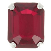 10x8mm Aurora set crystaAl 4610 Step Cut Octagon - Silver Tone - Ruby x1|raw }}