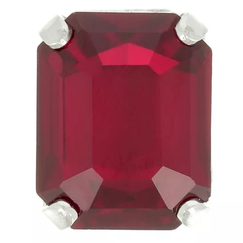 10x8mm Aurora set crystaAl 4610 Step Cut Octagon - Silver Tone - Ruby x1