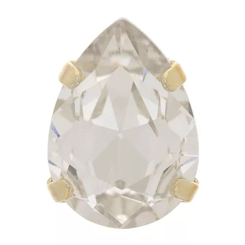 8x6mm Aurora A4320 Drop set crystal - Gold Tone - Crystal x1
