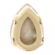 8x6mm Aurora A4320 Drop set crystal - Gold Tone - Crystal x1