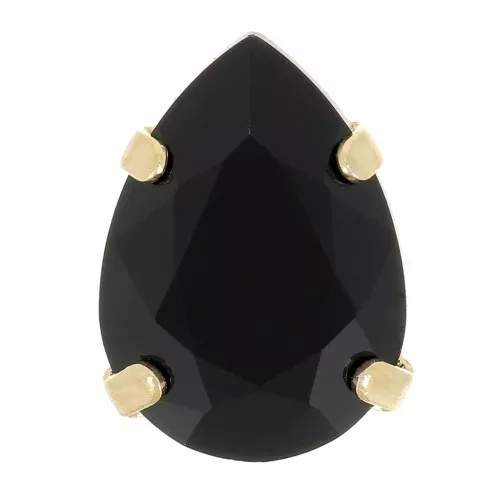 8x6mm Aurora A4320 Drop set crystal - Gold Tone - Jet x1