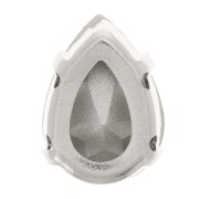 8x6mm Aurora A4320 Drop set crystal - Rhodium - Black Diamond x1