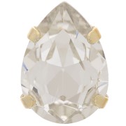 14x10mm Aurora A4320 Drop set crystal - Rhodium Gold Tone - Crystal x1