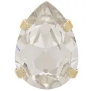 14x10mm Aurora A4320 Drop set crystal - Rhodium Gold Tone - Crystal x1