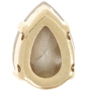 14x10mm Aurora A4320 Drop set crystal - Rhodium Gold Tone - Crystal x1