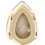 14x10mm Aurora A4320 Drop set crystal - Rhodium Gold Tone - Crystal x1