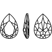 14x10mm Aurora A4320 Drop set crystal - Rhodium Gold Tone - Crystal AB x1