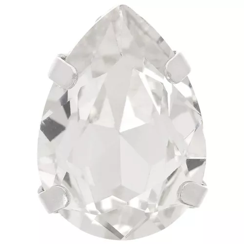 14x10mm Aurora A4320 Drop set crystal - Rhodium - Crystal x1
