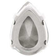 14x10mm Aurora A4320 Drop set crystal - Rhodium - Crystal x1