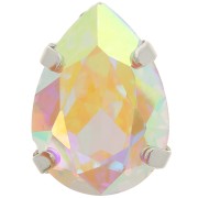 14x10mm Aurora A4320 Drop set crystal - Rhodium - Crystal AB x1