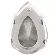 14x10mm Aurora A4320 Drop set crystal - Rhodium - Crystal AB x1