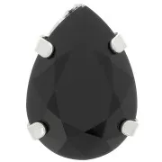 14x10mm Aurora A4320 Drop set crystal - Rhodium - Jet x1