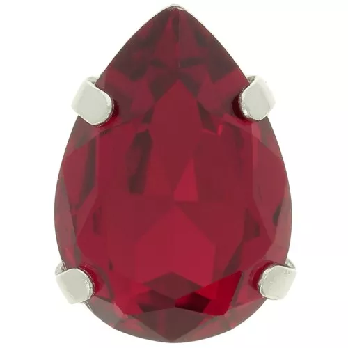 14x10mm Aurora A4320 Drop set crystal - Rhodium - Ruby x1