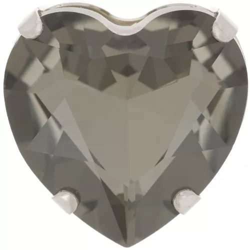 27mm Aurora A4827 Coeur set crystal - Rhodium - Black Diamond x1