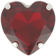 27mm Aurora A4827 Coeur set crystal - Rhodium - Ruby x1|raw }}