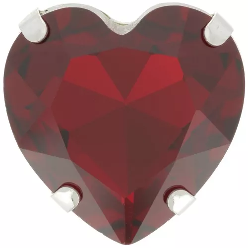 27mm Aurora A4827 Coeur set crystal - Rhodium - Ruby x1