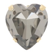 11x10mm Aurora A4831 Antique Heart set crystal - Gold Tone - Black Diamond x1|raw }}