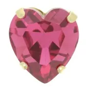 11x10mm Aurora A4831 Antique Heart set crystal - Gold Tone - Pink x1