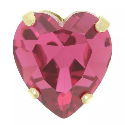 11x10mm Aurora A4831 Antique Heart set crystal - Gold Tone - Pink x1
