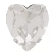 11x10mm Aurora A4831 Antique Heart set crystal - Rhodium - Crystal x1