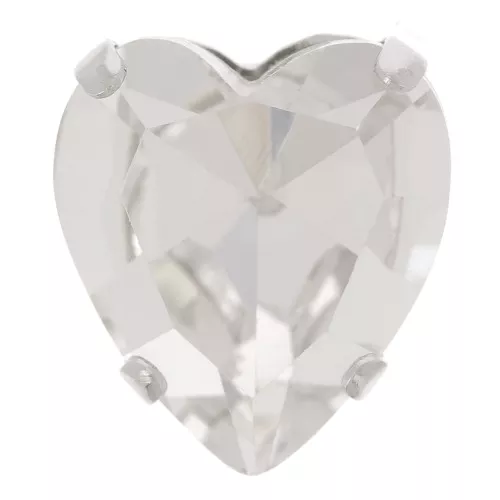 11x10mm Aurora A4831 Antique Heart set crystal - Rhodium - Crystal x1