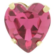 15.5x14mm Aurora A4831 Antique Heart set crystal - Gold Tone - Pink x1