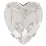 15.5x14mm Aurora A4831 Antique Heart set crystal - Rhodium - Crystal x1