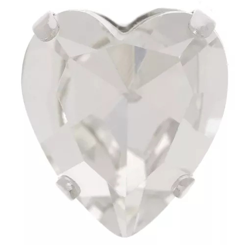 15.5x14mm Aurora A4831 Antique Heart set crystal - Rhodium - Crystal x1