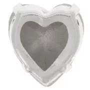 15.5x14mm Aurora A4831 Antique Heart set crystal - Rhodium - Crystal x1