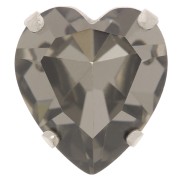 15.5x14mm Aurora A4831 Antique Heart set crystal - Rhodium - Black Diamond x1|raw }}