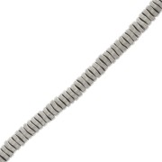 4x1.3mm wavy Heishi beads - imitation Hematite x38cm|raw }}