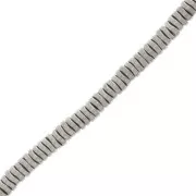 4x1.3mm wavy Heishi beads - imitation Hematite x38cm