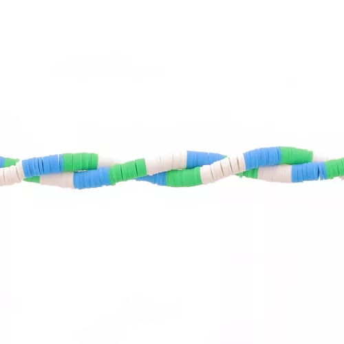 Heishi beads polymer clay rondelles 6x1 mm - Mix n°2 - Blue - Green x39cm
