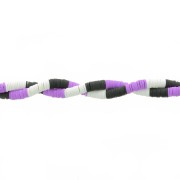 Heishi beads polymer clay rondelles 6x1 mm - Mix n°5 - Black - Purple x39cm