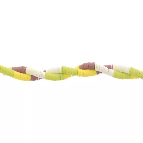 Heishi beads polymer clay rondelles 6x1 mm - Mix n°6 - Green - Brown x39cm