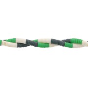 Heishi beads polymer clay rondelles 6x1 mm Mix n°7 - Multi green - Cream x39cm