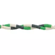 Heishi beads polymer clay rondelles 6x1 mm Mix n°7 - Multi green - Cream x39cm