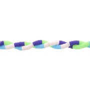 Heishi beads polymer clay rondelles 6x1mm - Mix n°9 - Multi blue - Green x39cm