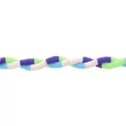 Heishi beads polymer clay rondelles 6x1mm - Mix n°9 - Multi blue - Green x39cm