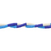 6x1mm Heishi polymer clay rondelle beads Mix n°10 - Multi blue - White x39cm|raw }}