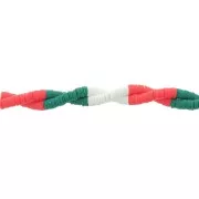 6x1mm Heishi polymer clay rondelle beads - Mix n°11 - Green - Red x39cm
