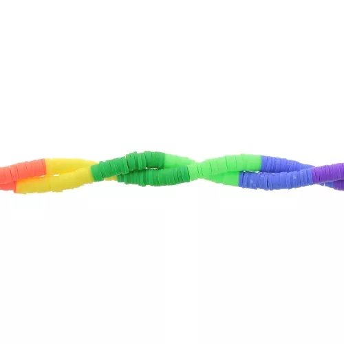 Heishi beads polymer clay rondelles 6x1 mm - Mix n°12 - Multicolor x39cm
