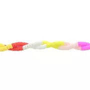6x1mm Heishi polymer clay rondelle beads - Mix n°15 - Yellow - Pink x39cm